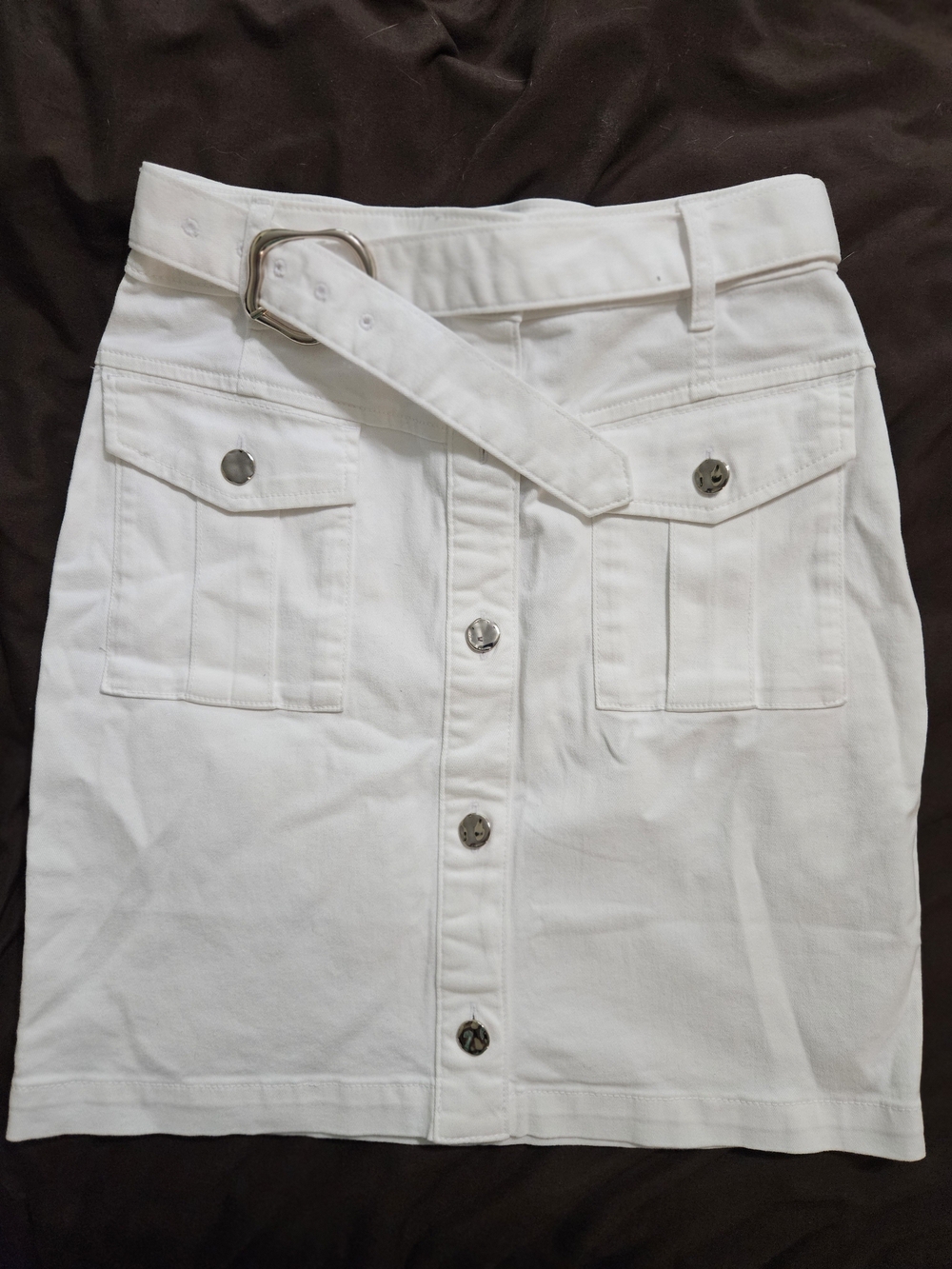 White House Black Market White Button-Front  with Belt